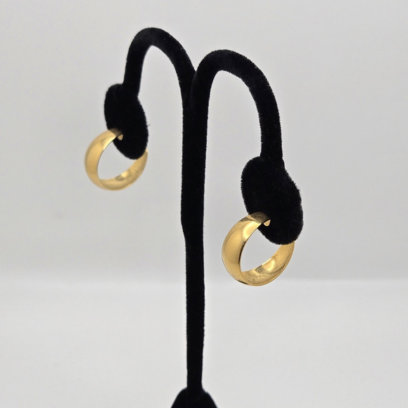 Hoop Earrings Goldtone Classic Minimalist Capsule Dainty Pierced Lot of 3 Pairs - Picture 4 of 11